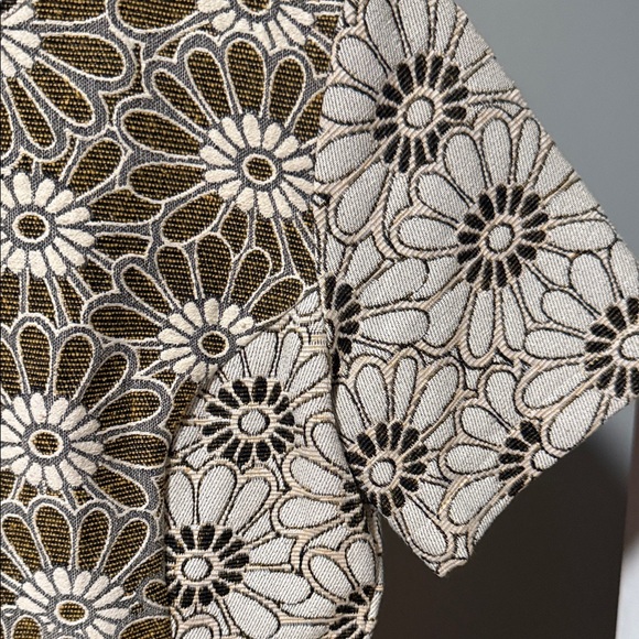 Topshop Floral Patterned Dress in Olive and Cream - Picture 3 of 7